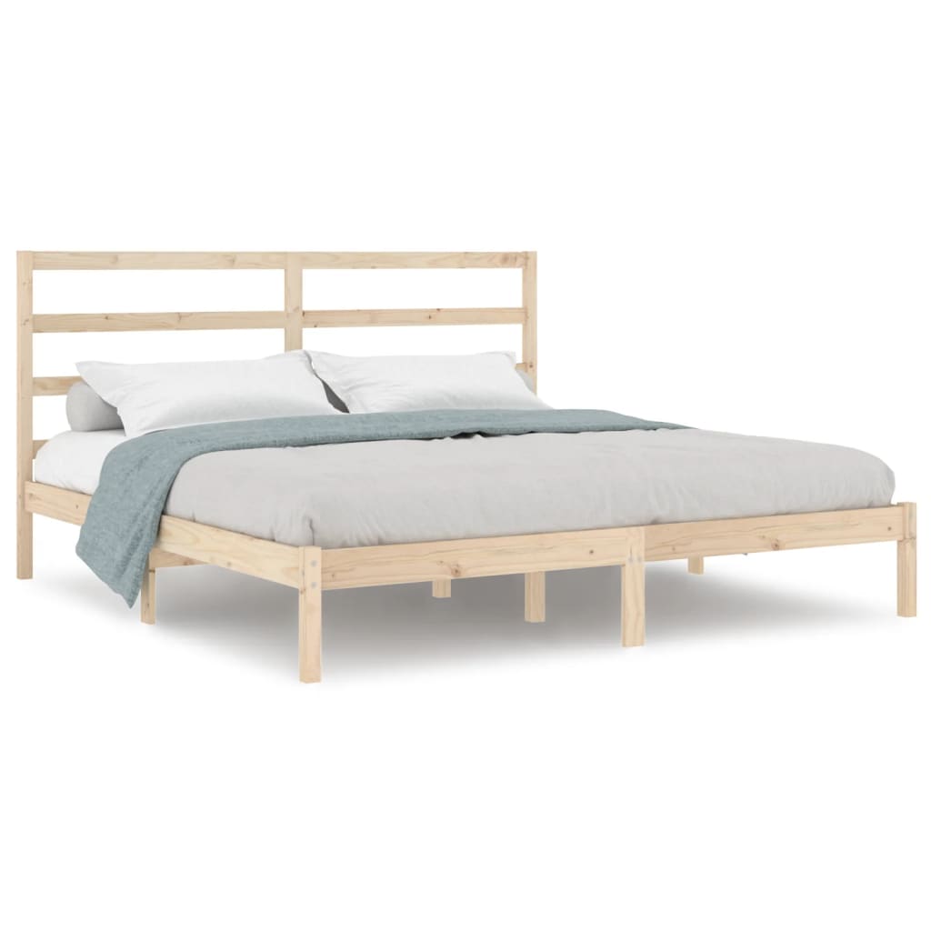 Sengeramme med madrass 200x200 cm heltre furu