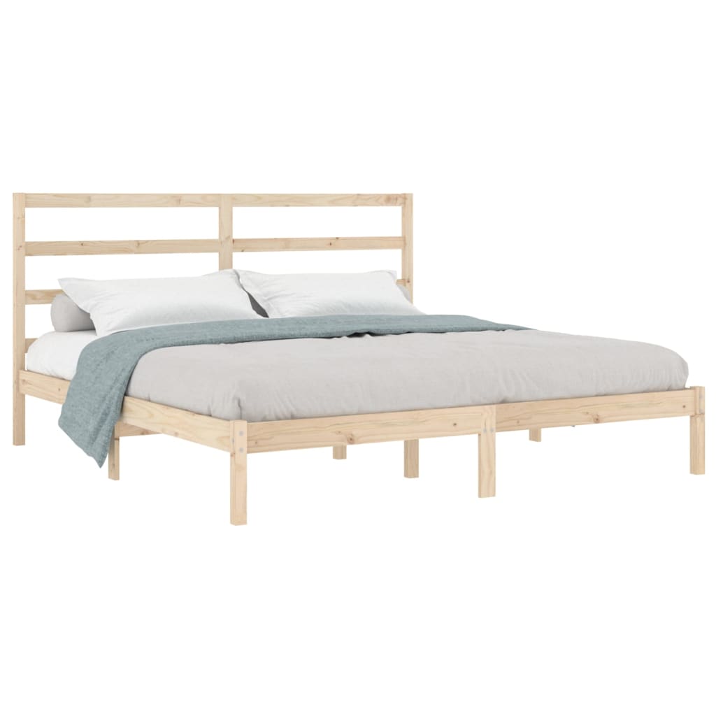 Sengeramme med madrass 200x200 cm heltre furu