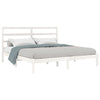 Sengeramme med madrass hvit 200x200 cm heltre furu