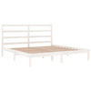 Sengeramme med madrass hvit 200x200 cm heltre furu