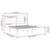 Sengeramme med madrass hvit 200x200 cm heltre furu