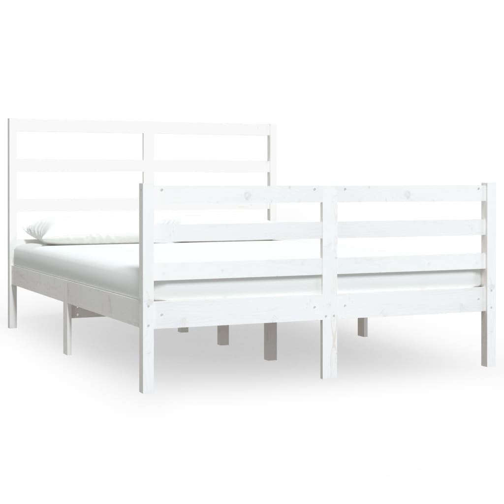 Sengeramme hvit heltre furu 140x190 cm