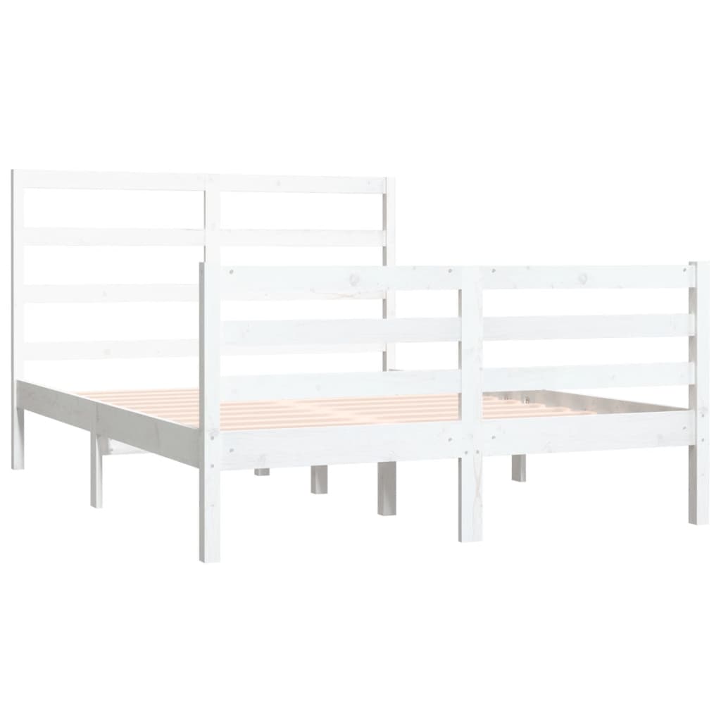 Sengeramme hvit heltre furu 140x190 cm