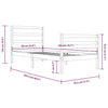 Sengeramme hvit heltre 90x200 cm