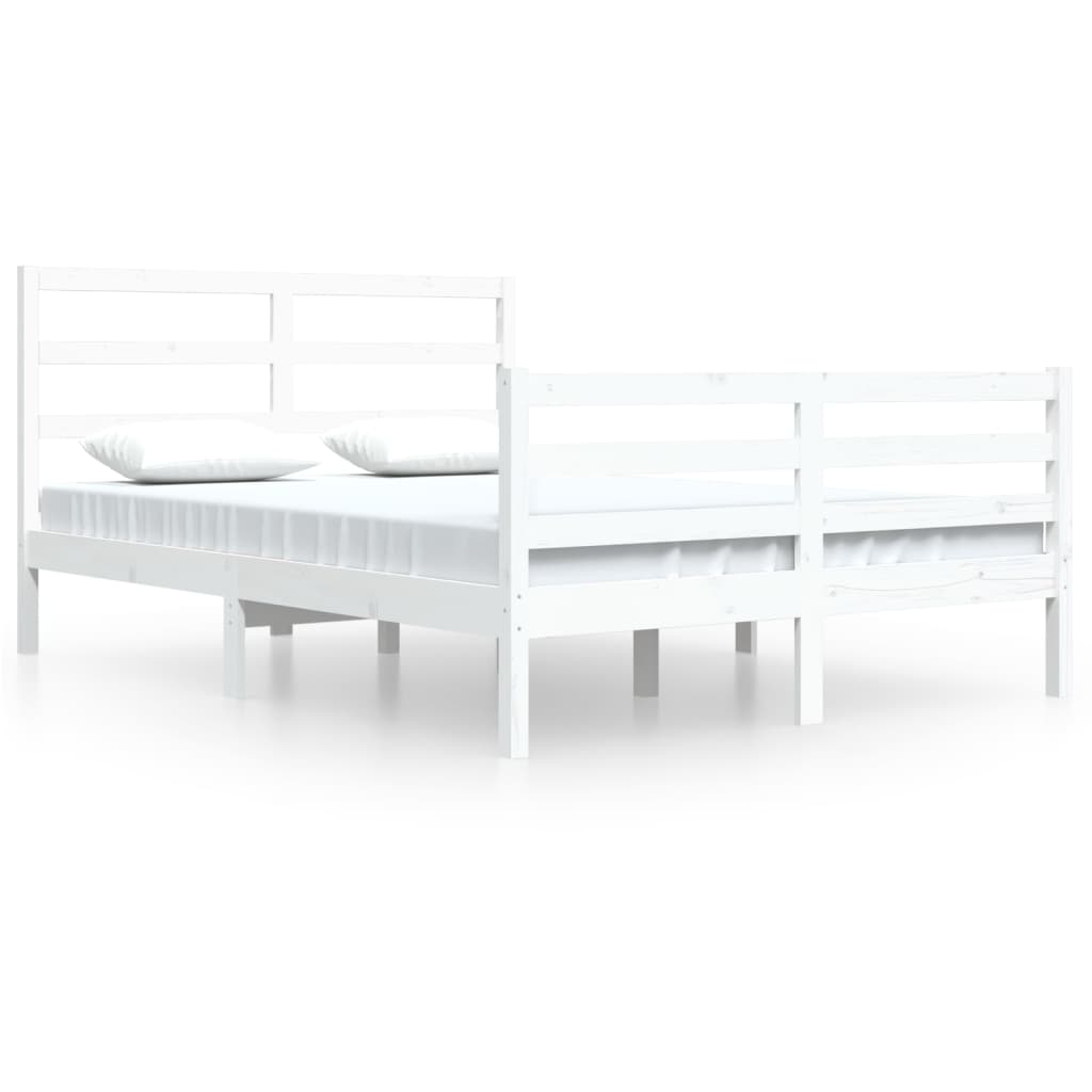Sengeramme hvit heltre furu 140x200 cm