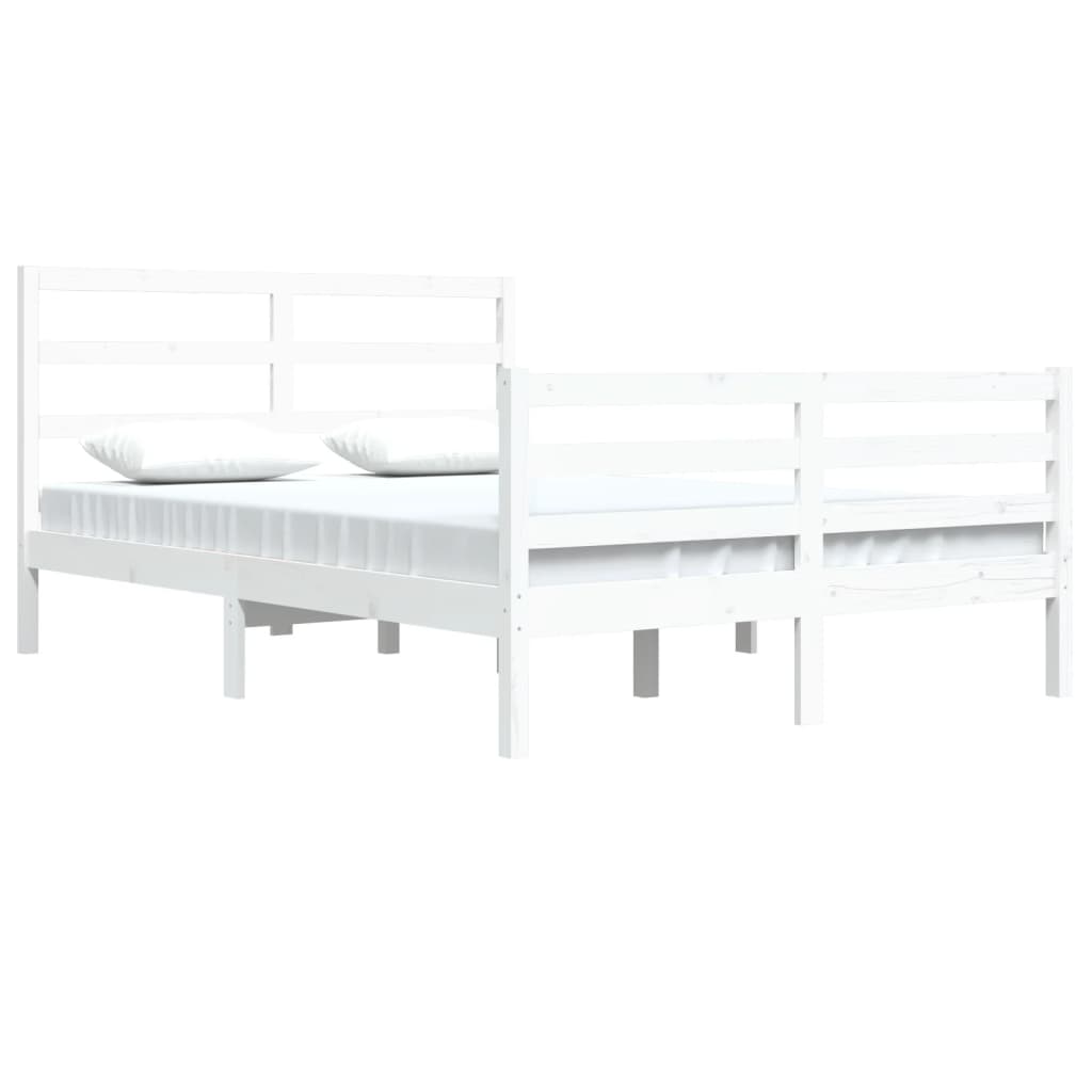 Sengeramme hvit heltre furu 140x200 cm