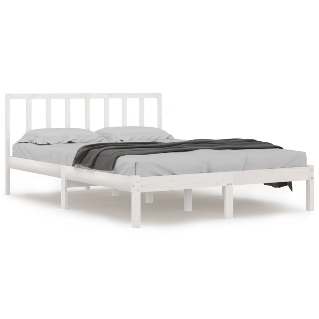 Sengeramme hvit heltre furu 140x200 cm