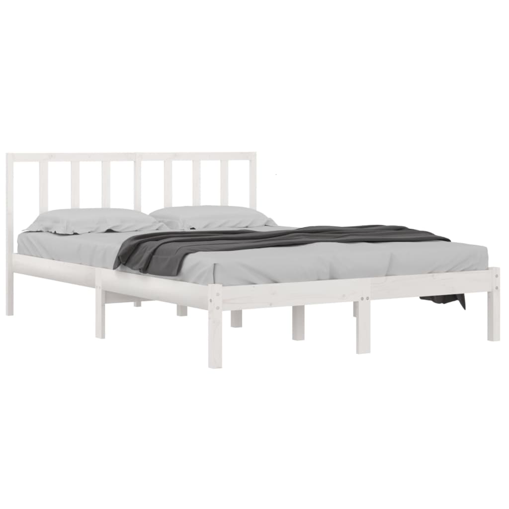 Sengeramme hvit heltre furu 140x200 cm