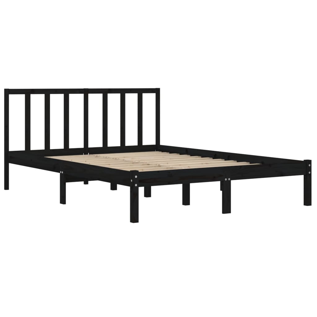 Sengeramme svart heltre furu 150x200 cm King Size