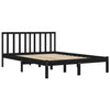 Sengeramme svart heltre furu 200x200 cm