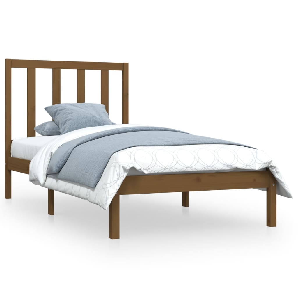 Sengeramme honningbrun heltre furu 100x200 cm