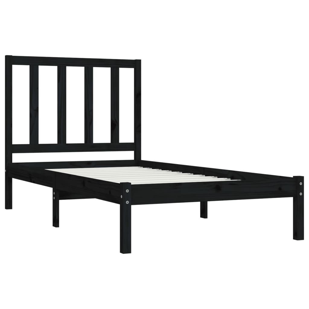 Sengeramme svart heltre furu 100x200 cm