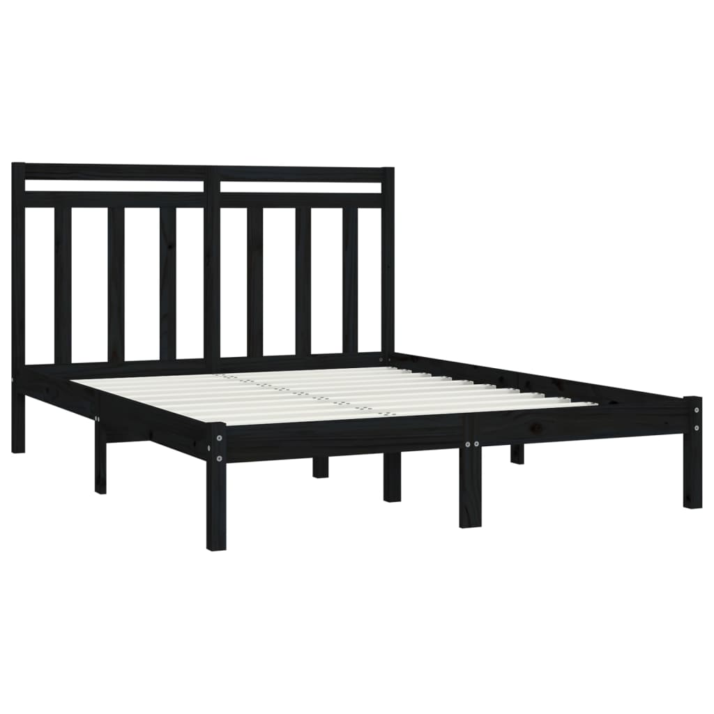Sengeramme svart heltre 140x190 cm