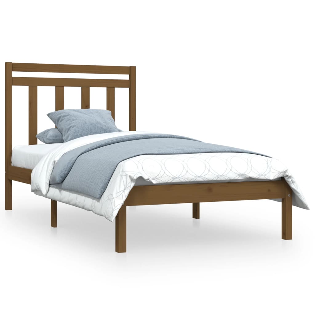 Sengeramme honningbrun heltre 100x200 cm