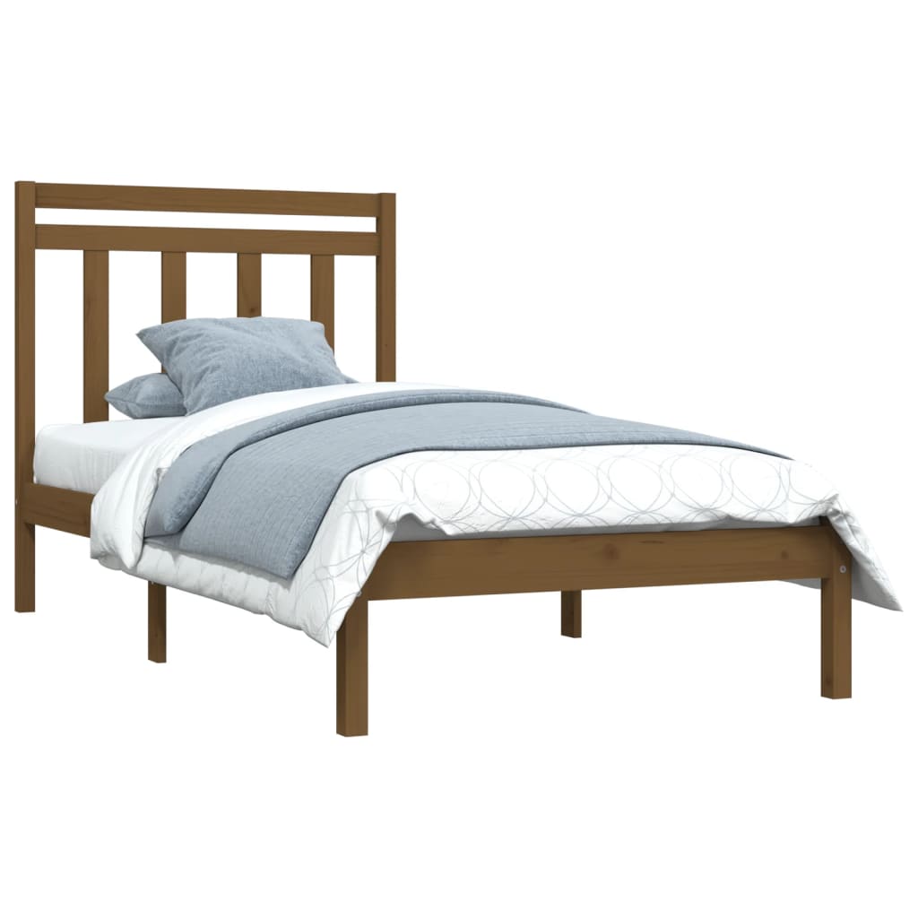 Sengeramme honningbrun heltre 100x200 cm