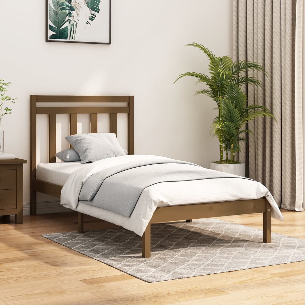 Sengeramme honningbrun heltre 100x200 cm