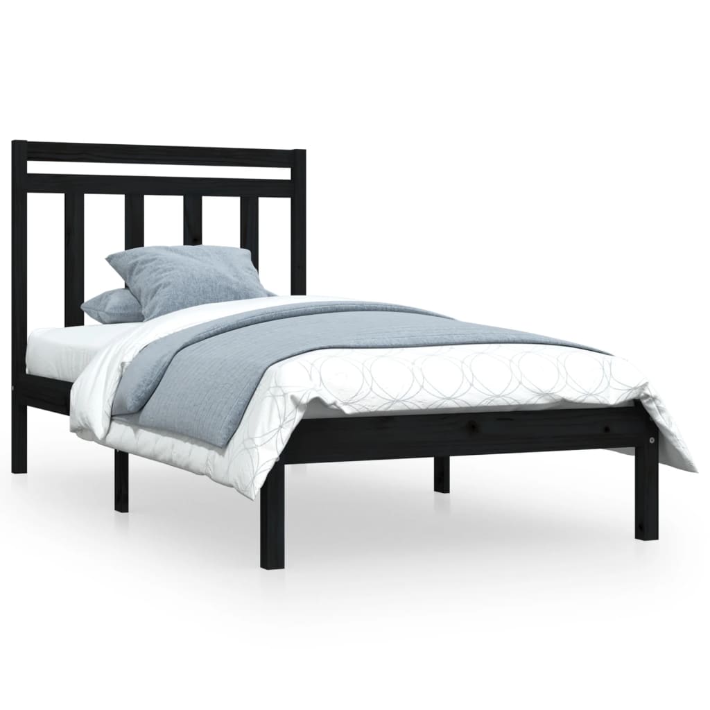 Sengeramme svart heltre 100x200 cm