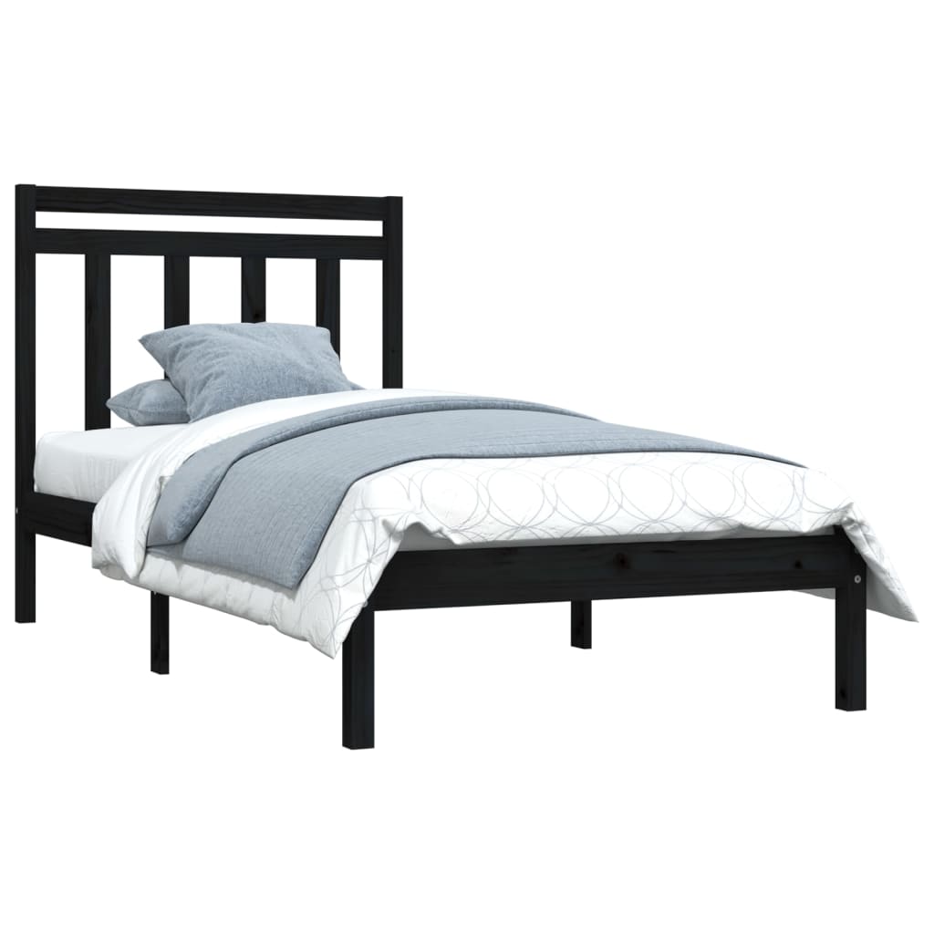 Sengeramme svart heltre 100x200 cm