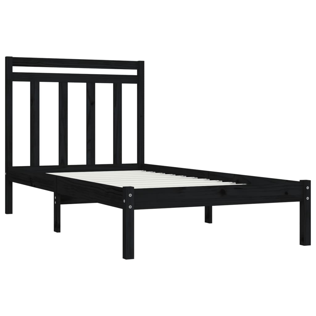 Sengeramme svart heltre 100x200 cm