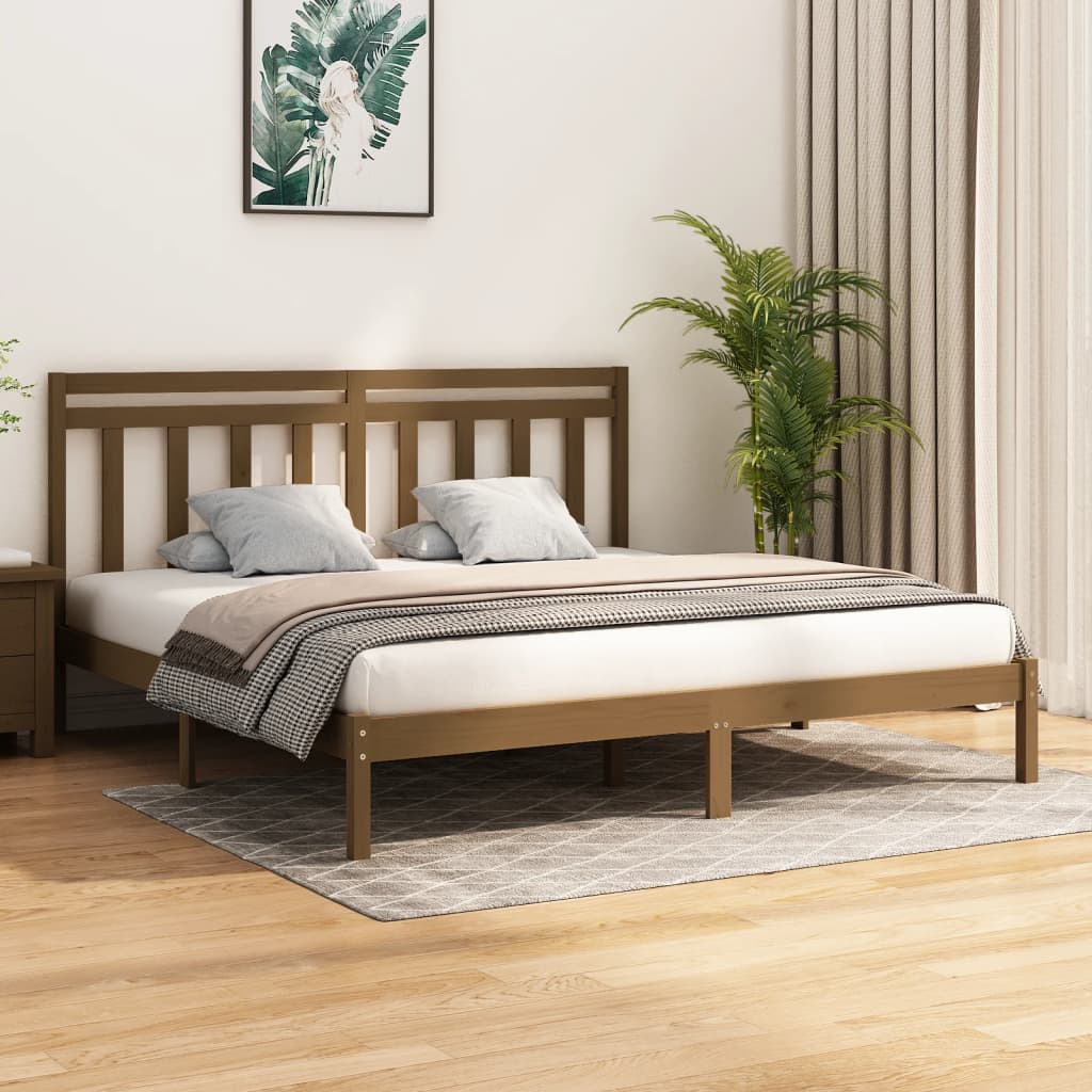 Sengeramme honningbrun heltre200x200 cm