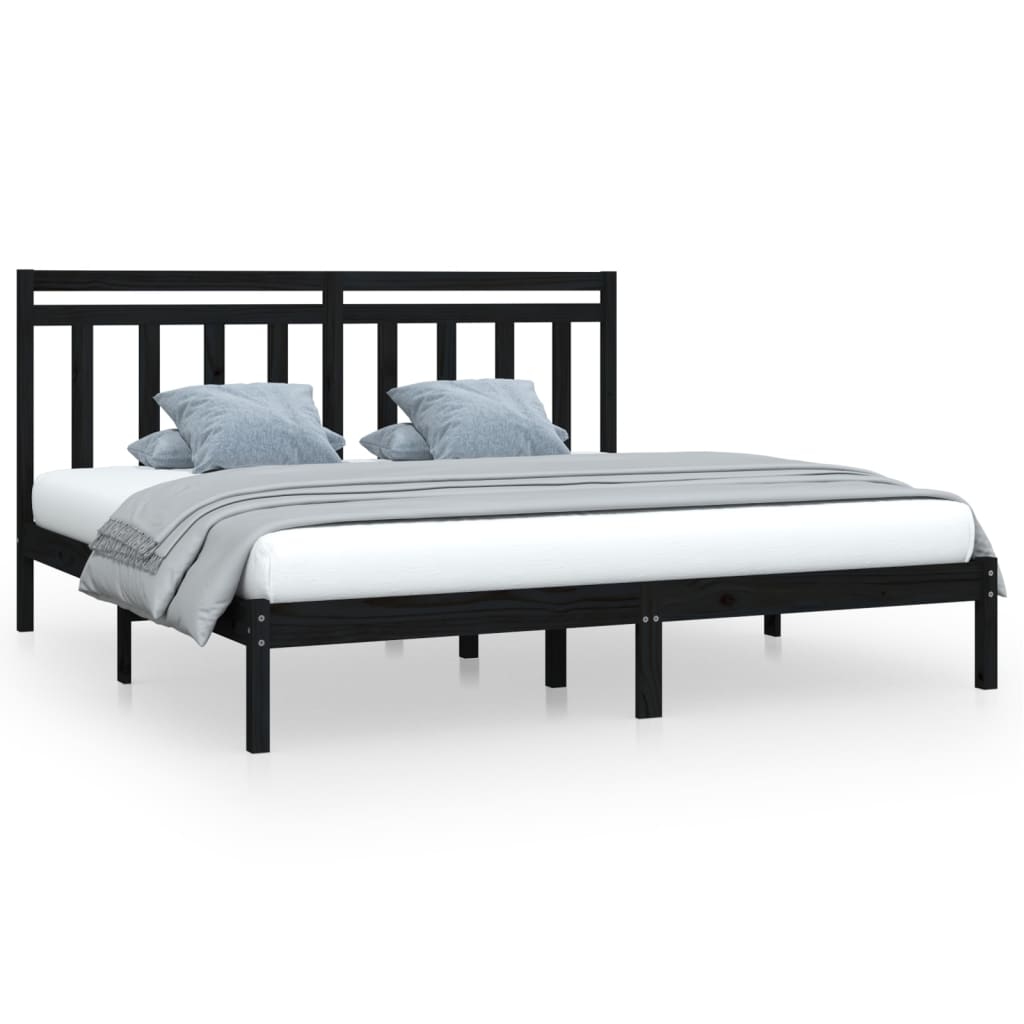 Sengeramme svart heltre200x200 cm