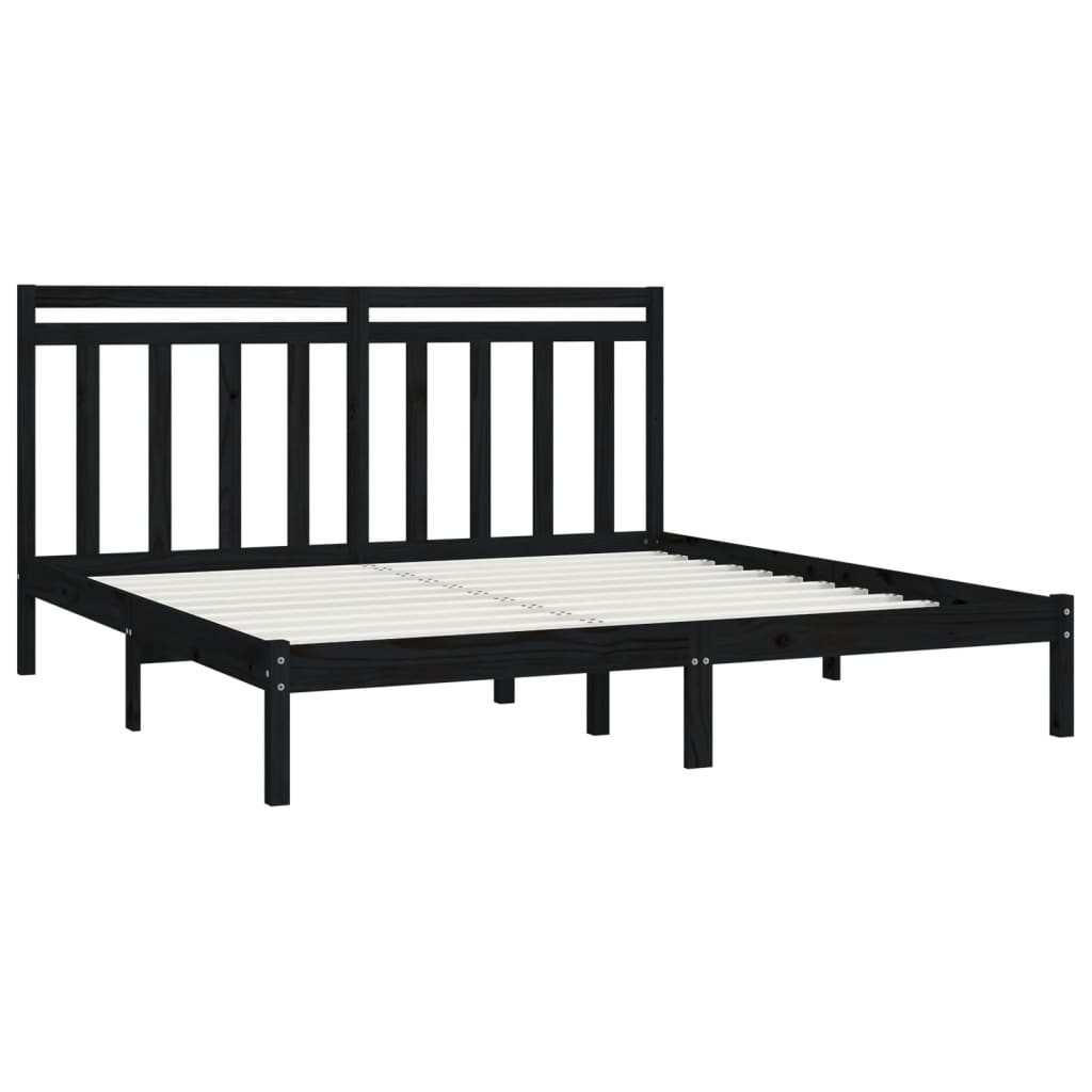 Sengeramme svart heltre200x200 cm