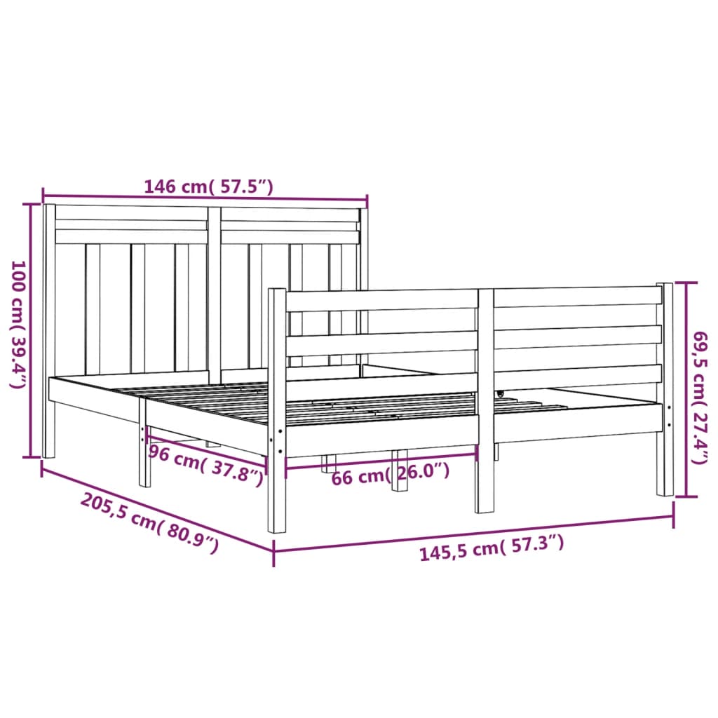 Sengeramme heltre 140x200 cm