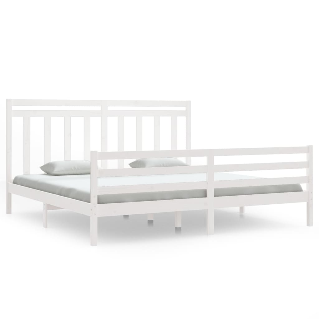 Sengeramme hvit heltre 200x200 cm