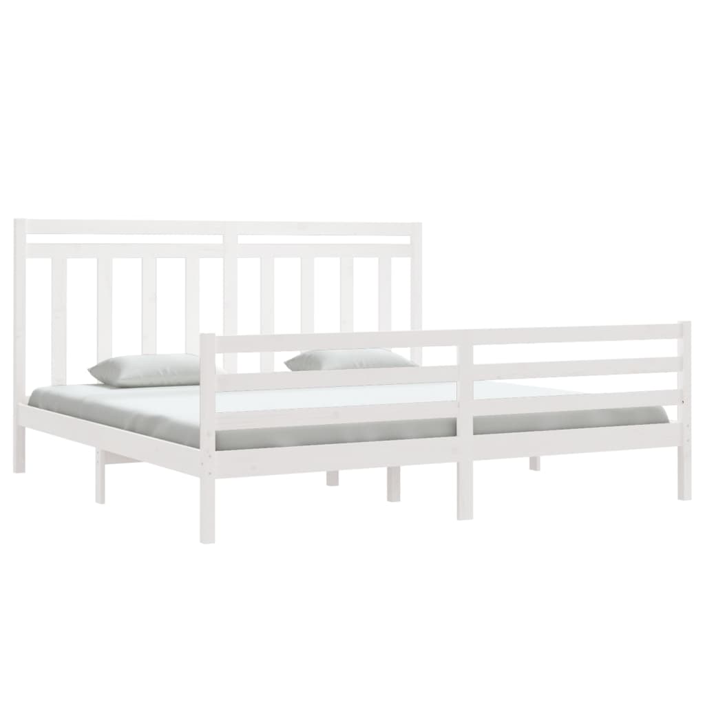 Sengeramme hvit heltre 200x200 cm