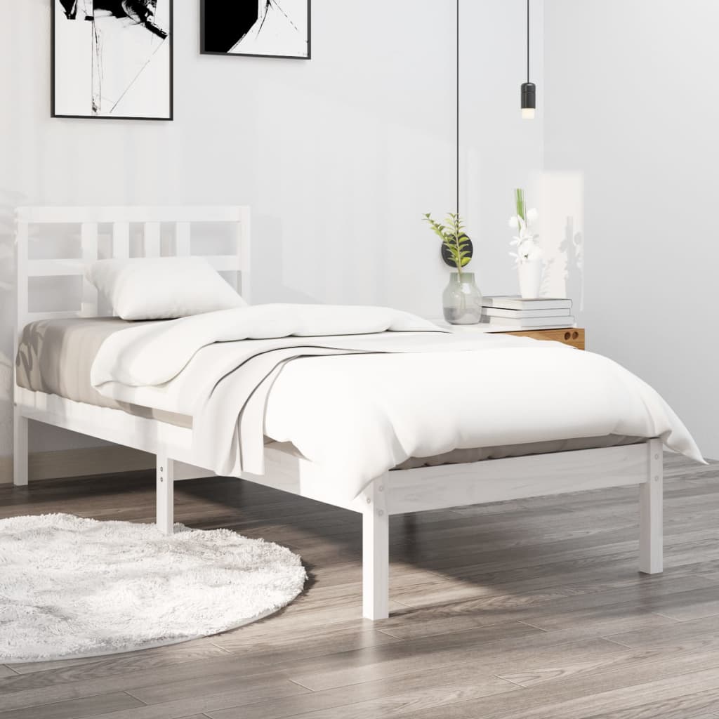 Sengeramme hvit heltre 100x200 cm