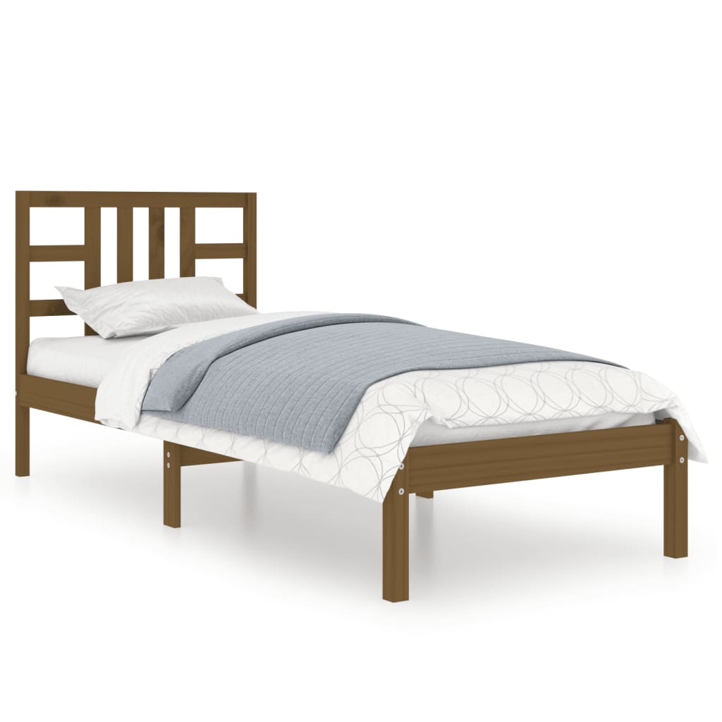 Sengeramme honningbrun heltre 100x200 cm