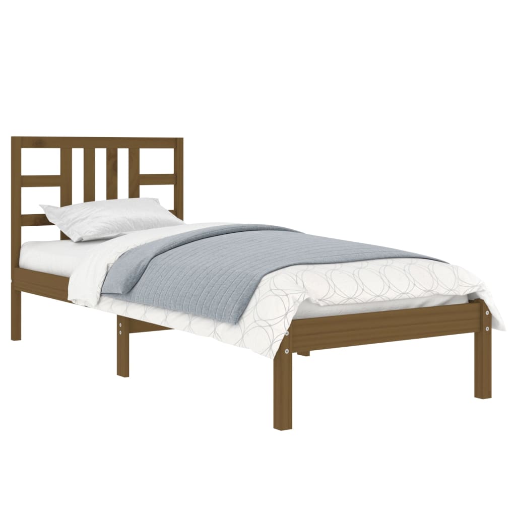 Sengeramme honningbrun heltre 100x200 cm