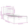Sengeramme honningbrun heltre 100x200 cm