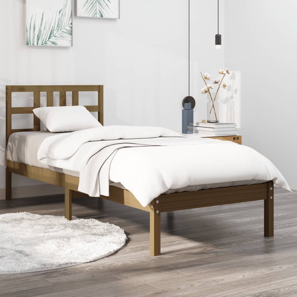 Sengeramme honningbrun heltre 100x200 cm