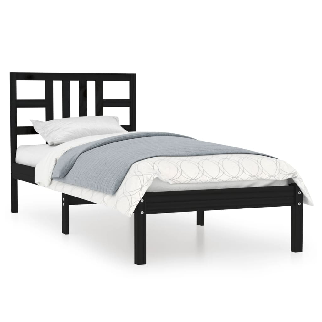 Sengeramme svart heltre 100x200 cm