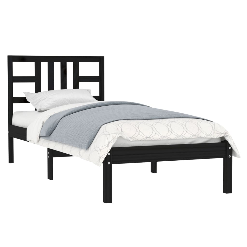 Sengeramme svart heltre 100x200 cm
