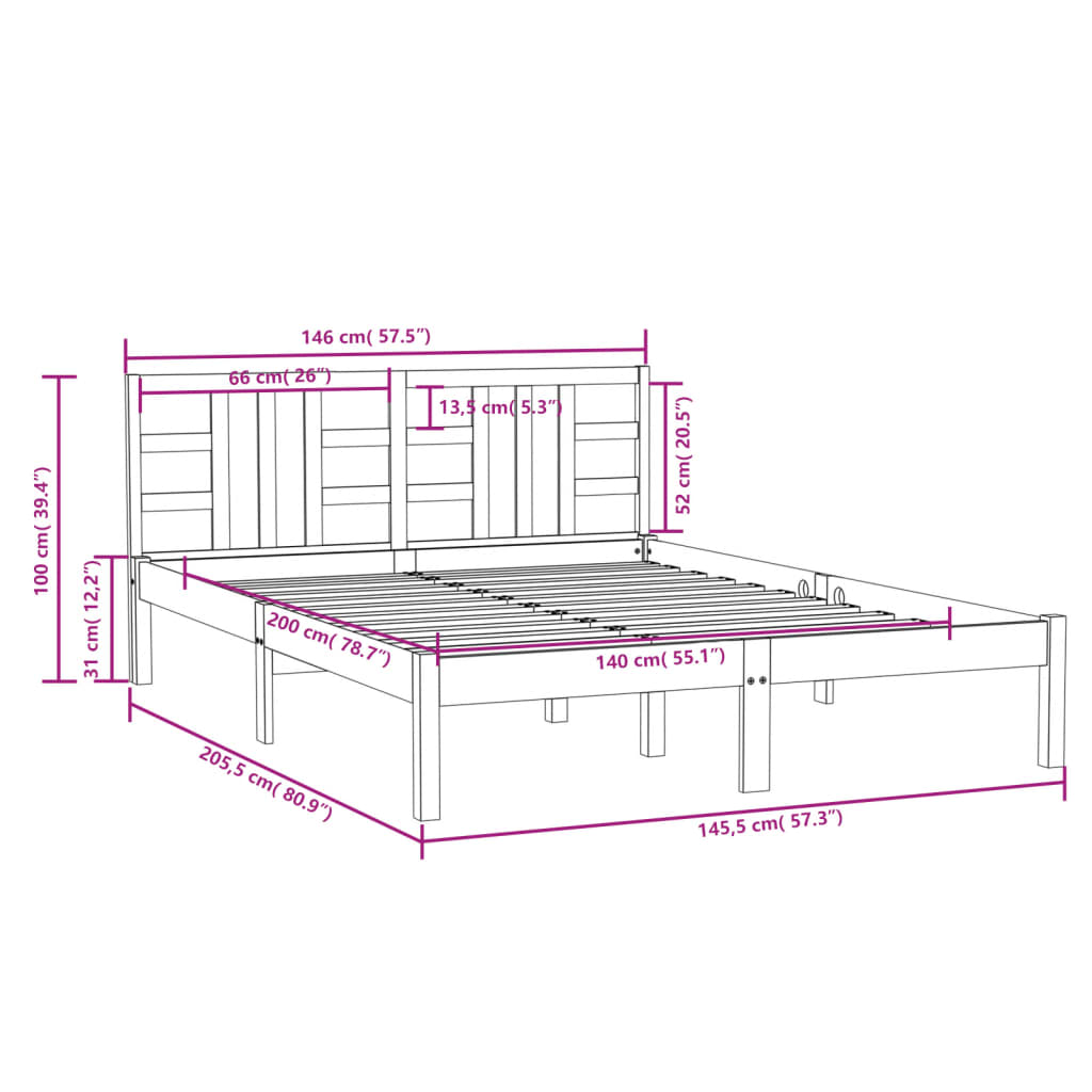 Sengeramme heltre 140x200 cm