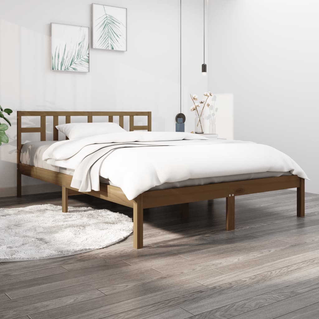 Sengeramme honningbrun heltre200x200 cm