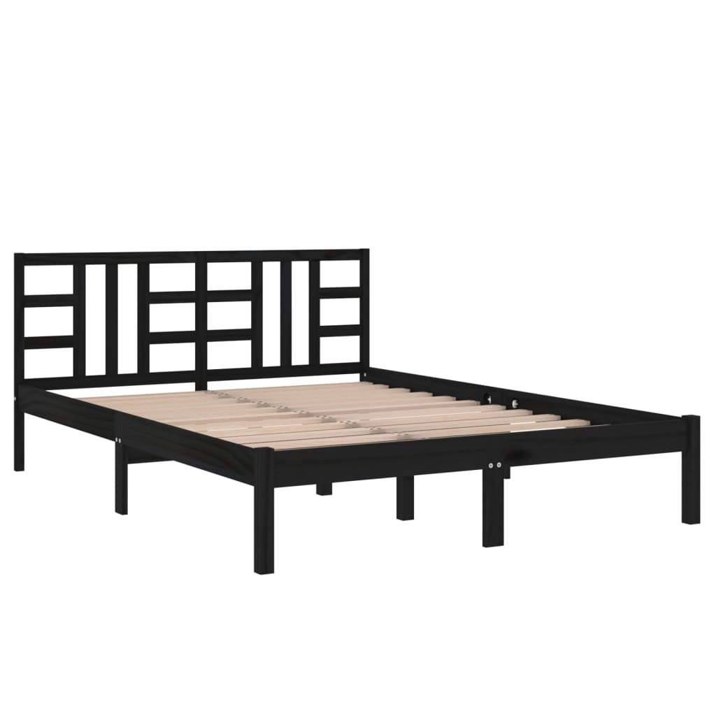 Sengeramme svart heltre200x200 cm