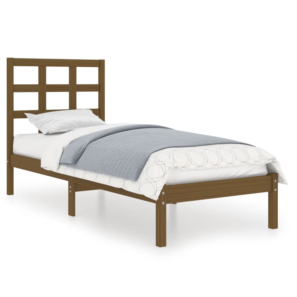 Sengeramme honningbrun heltre 100x200 cm