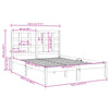 Sengeramme hvit heltre 140x200 cm