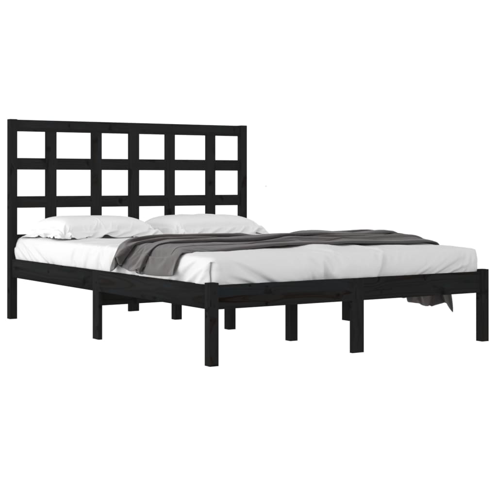 Sengeramme svart heltre200x200 cm