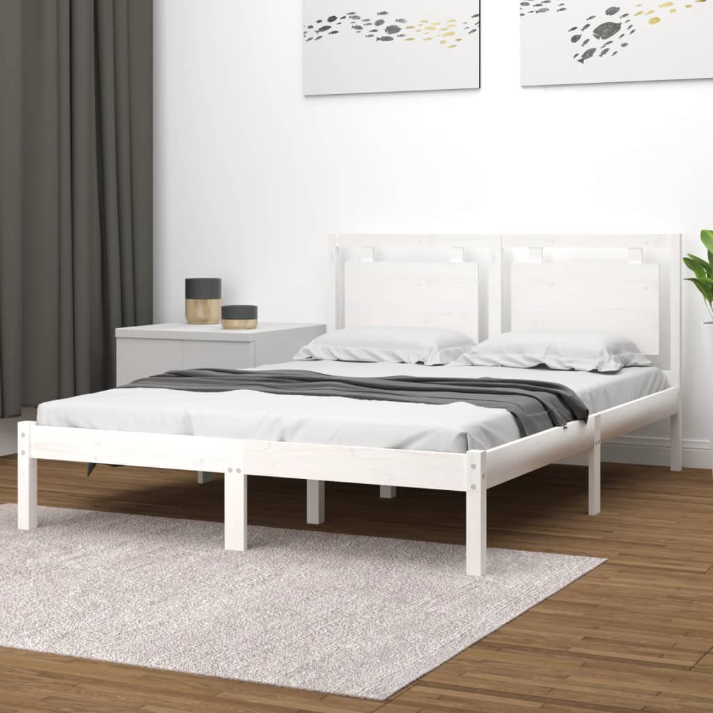 Sengeramme hvit heltre 140x200 cm