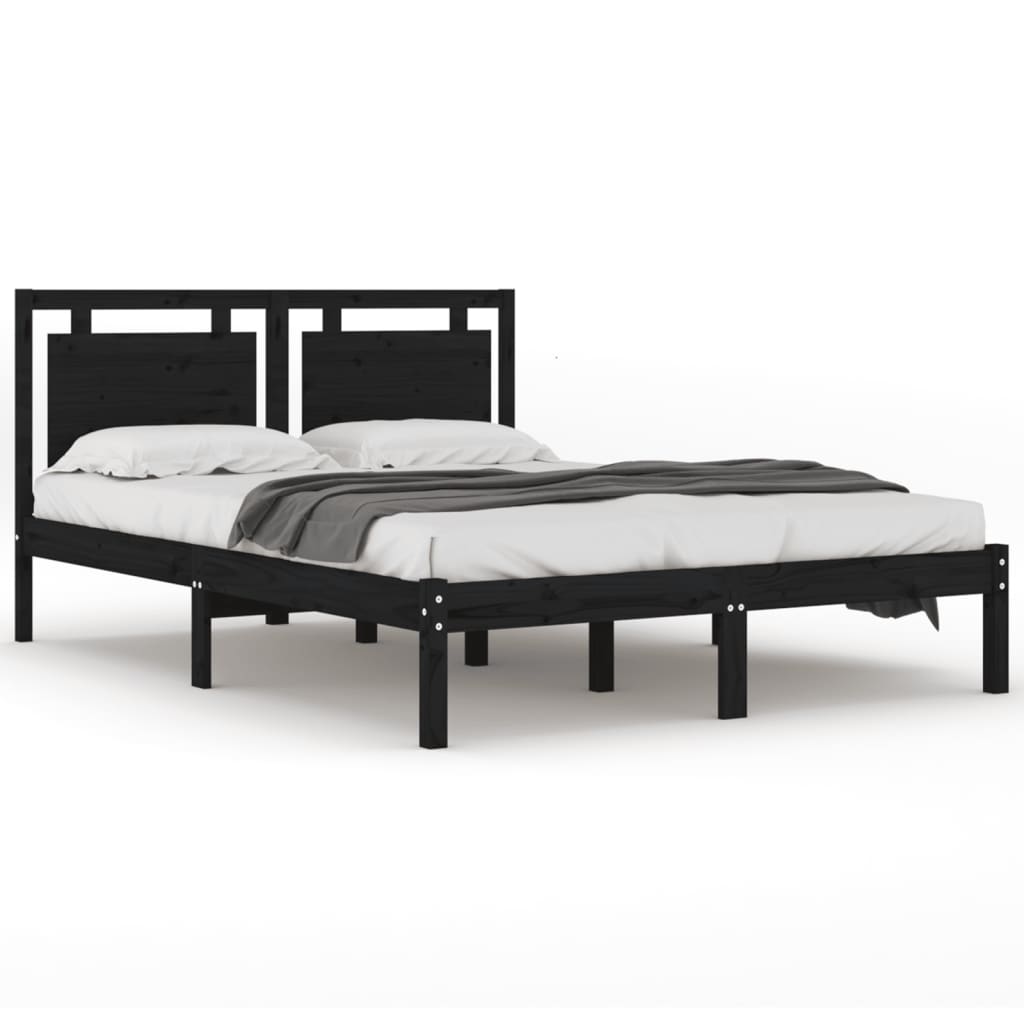 Sengeramme svart heltre200x200 cm
