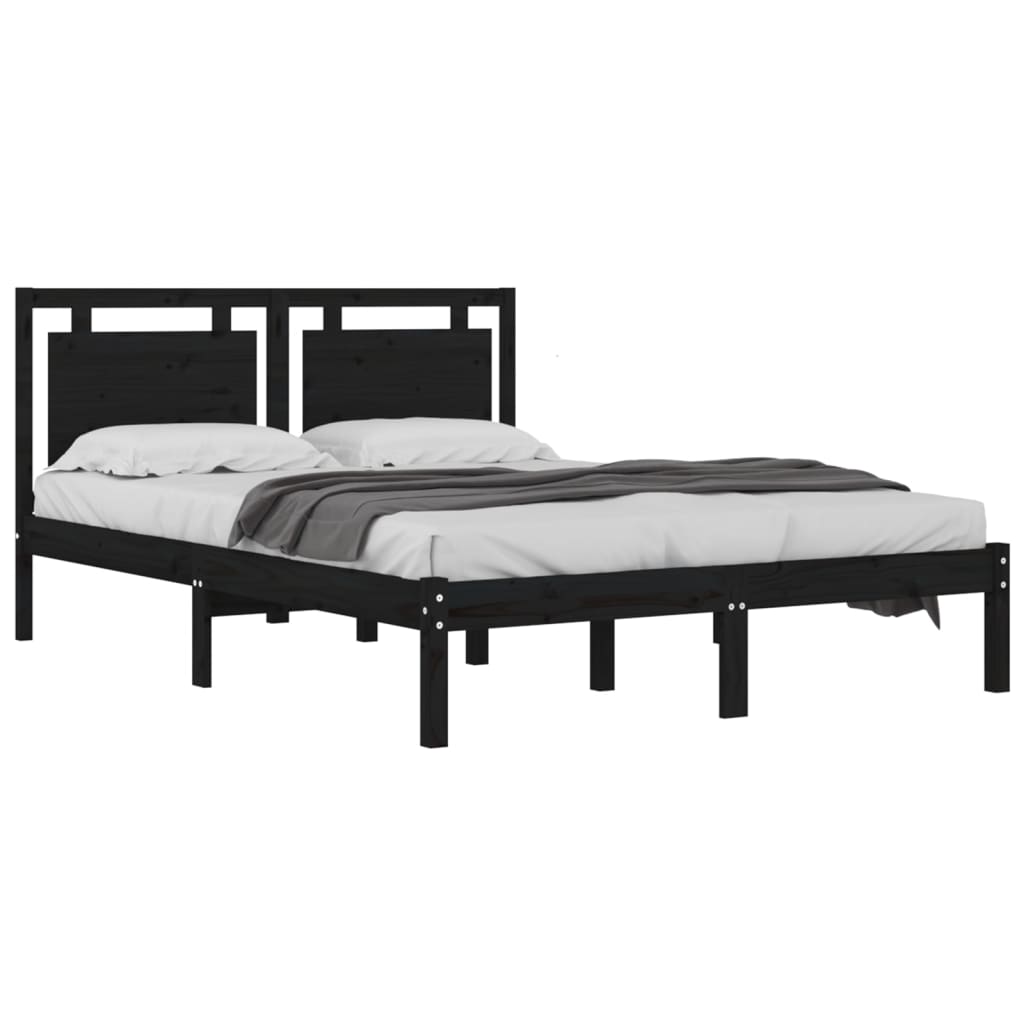 Sengeramme svart heltre200x200 cm