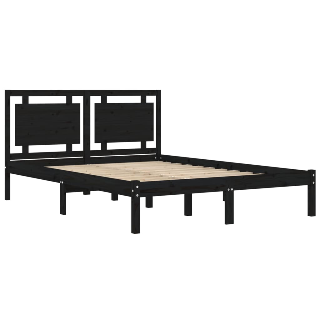 Sengeramme svart heltre200x200 cm