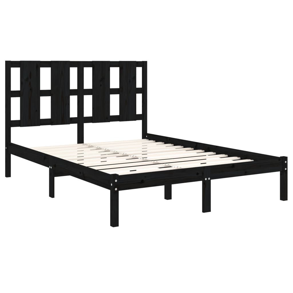 Sengeramme svart heltre furu 140x190 cm