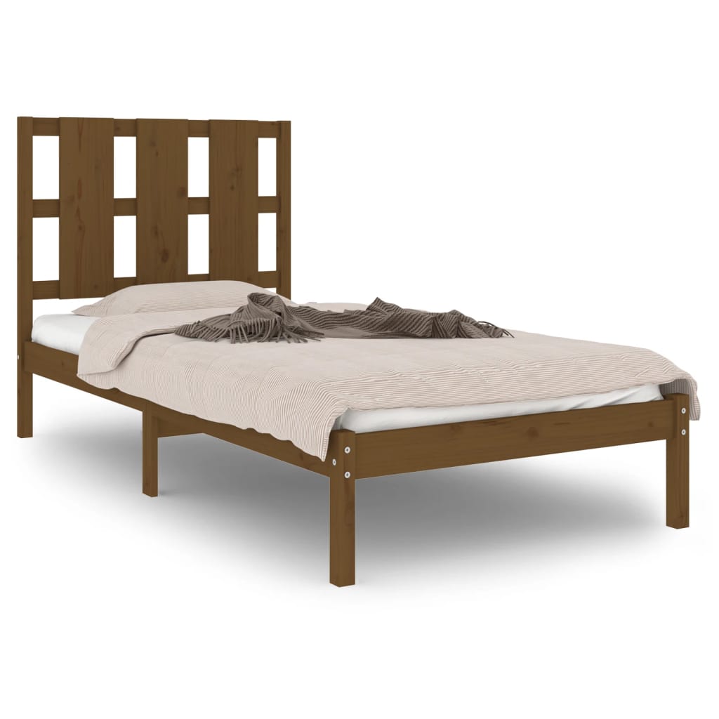 Sengeramme honningbrun heltre furu 100x200 cm