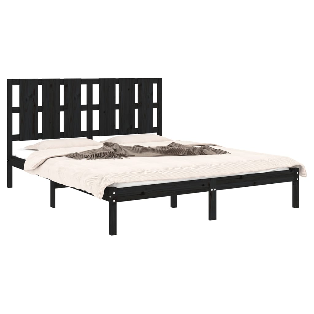Sengeramme svart heltre 150x200 cm King Size