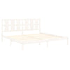 Sengeramme med madrass hvit 200x200 cm heltre furu